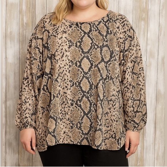 ODDY Tops - Oddy Oversized Snake Print Blouse